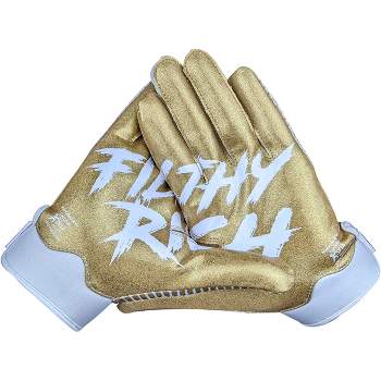 Battle Sports Youth Filthy Rich Doom 1.0 Football Receiver Gloves - Gold