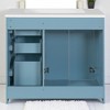 36" Indigo Bathroom Vanity with Sink – Solid Wood Frame, 3 Drawers, 2 Doors, Ceramic Basin, Soft-Close Hardware, Storage Cabinet - 4 of 4