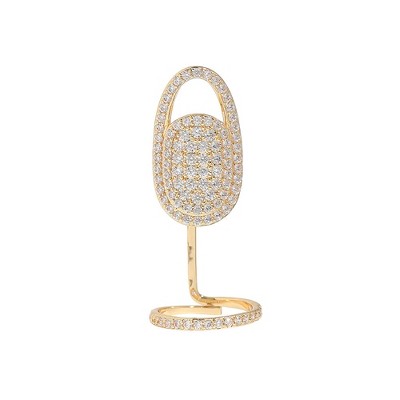 SOHI Women's Crystal Silver Gilded Nail Ring