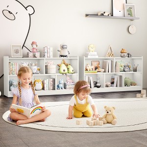 Tinyhomie Wooden Storage Cabinet with 5 Sections, Montessori Kids Bookshelf and Toy Organizer for Nursery, Playroom & Classroom - 1 of 4