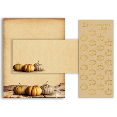 25ct Fall Pumpkins Stationery Kit