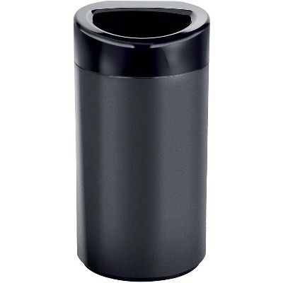 Safco Open Top Receptacle 16 Dia x 29½H 14 Gallon Black 9921BL