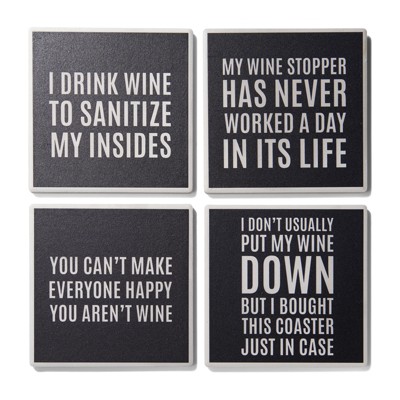 American Atelier Ceramic Drink Beverage Coasters, Set Of 4, Absorbent ...