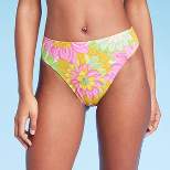 Women's High Waist Extra High Leg Cheeky Bikini Bottom - Shade & Shore™ Multi Floral Print