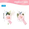 Unique Bargains Rose Corsage and Boutonnieres Set For Party Wedding Flowers Pin 2.76 Inch 2 Pcs - 2 of 4