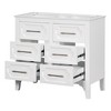 36 Inch(3ft)Bathroom Vanity, Bathroom Cabinet With 4 Drawers, Solid Wood Frame, Carving Craftsmanship Freestanding Bathroom Vanity Cabinet - 2 of 4