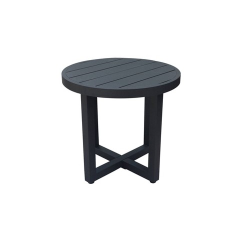 International Concepts Aluminium Round Outdoor Side Table Black - image 1 of 4