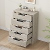 5 Drawer Dresser for Bedroom, Embedded Handles Design, Modern Wooden Drawer Cabinet, Space-Saving Compact Storage, for Living Room, Hallway - 2 of 4
