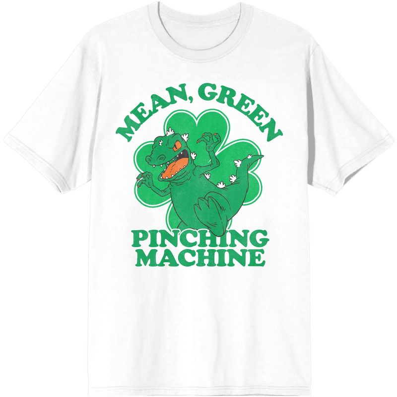 Rugrats Cartoon Mean Green Pinching Machine Mens White Graphic Tee Shirt, 1 of 3
