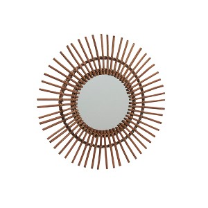Decorative Wall Mirror, Pinwheel Design, Natural Willow Frame, Medium Brown - 1 of 3
