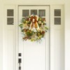 24" Christmas Wreath for Front Door, Prelit Christmas Wreath with Lights, Red Gold Ball Ornaments, Pine Cones &Bow for Fireplace Home Holiday Decor - 3 of 4