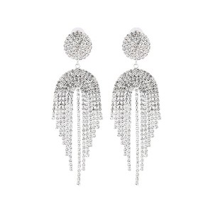 SOHI Women's Crystal Silver The Adeline Drop Earrings - 1 of 4