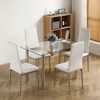 KTMBDW Modern Tempered Glass Dining Table, Kitchen & Dining Room Glass Tables with 4 Heavy-Duty Metal Legs, Transparent - 4 of 4