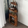 Corner Wine Rack, with Detachable Wine Rack, Bar Cabinet with Glass Holder, Small Sideboard and Buffet Cabinet with Mesh Door - 4 of 4