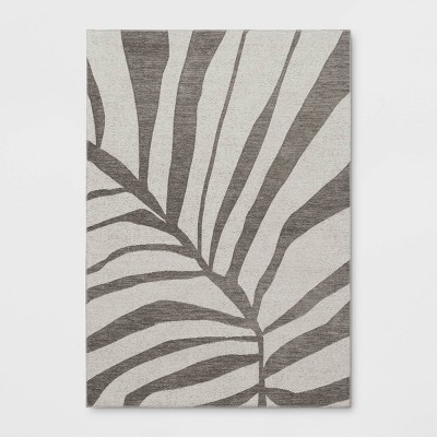 7'10"x10' Abstract Palm Outdoor Area Rug Cream - Threshold™