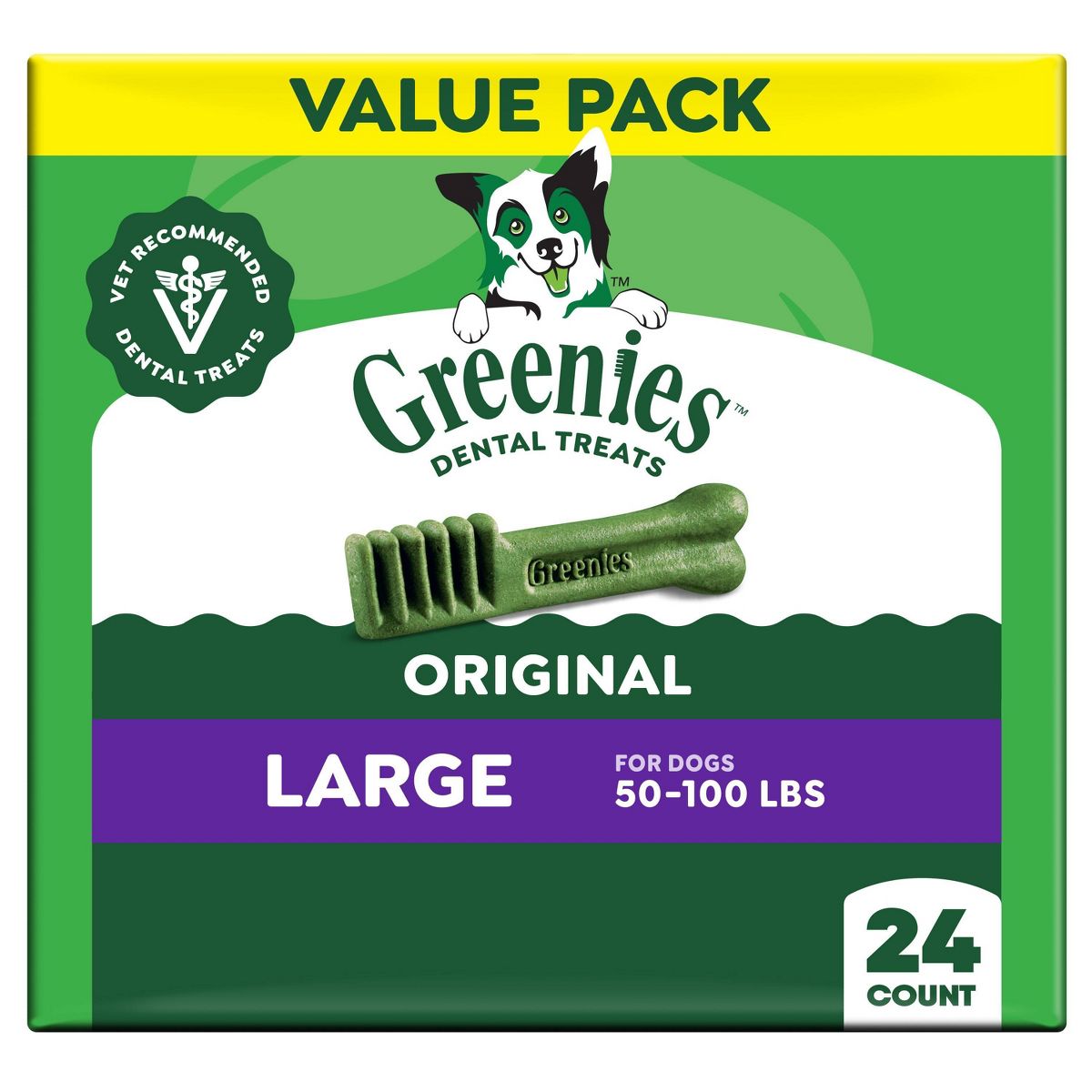 Greenies Large Chicken Flavor Chewy, Dental Hard Chews Dog Treats