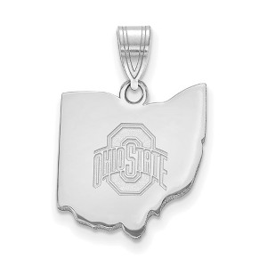 Black Bow Jewelry Sterling Silver Ohio State Buckeyes NCAA Pendant - 1 of 3