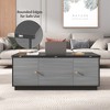 Modern Lift Top Coffee Table, Multi-functional Rectangle Coffee Table With Hidden Compartment Storage Cabinet for Living Room Office Black - 3 of 4