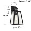 John Timberland Arrington Modern Outdoor Wall Light Fixtures Set of 2 Black Motion Sensor 14 3/4" Clear Glass for Post Exterior Barn Deck - 4 of 4