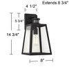 John Timberland Arrington Modern Outdoor Wall Light Fixtures Set of 2 Black Motion Sensor 14 3/4" Clear Glass for Post Exterior Barn Deck - image 4 of 4