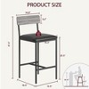 Bar Stools Kitchen Set of 2, Upholstered Counter Height Barstools with Back, Footrest, Bar Chairs for Kitchen, Island, Counter Bar, Gray - 4 of 4