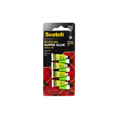 Scotch 4pk Single Use Super Glue: Fast Drying Clear Adhesive for Art, Stationery & Office, 0.07 oz