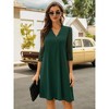 Womens  A Line Dress with Lace Braclet Sleeve V Neck Tunic Dress Mesh Sleeve Summer Basic Dress, Green - Small - 4 of 4
