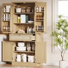 Rattan Kitchen Pantry Storage Cabinet,70 '' High Tall Cupboard Storage Cabinet with 2 Drawer - 4 of 4