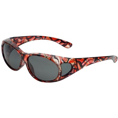 Polarized Wear-Over Sunglasses by Calabria 2866 (Grey W/Crystals, Grey)