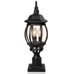 LamQee Outdoor Post Light Fixture with 3 in Pier Mount Base, Waterproof Lamp Post Pole Lights Outdoor for Garden - 1 of 4