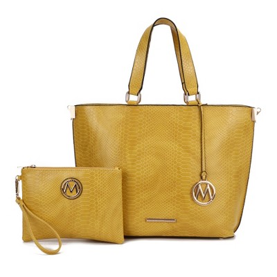 MKF Collection Beryl Python-embossed Women’s Tote Bag with Wristlet by Mia K