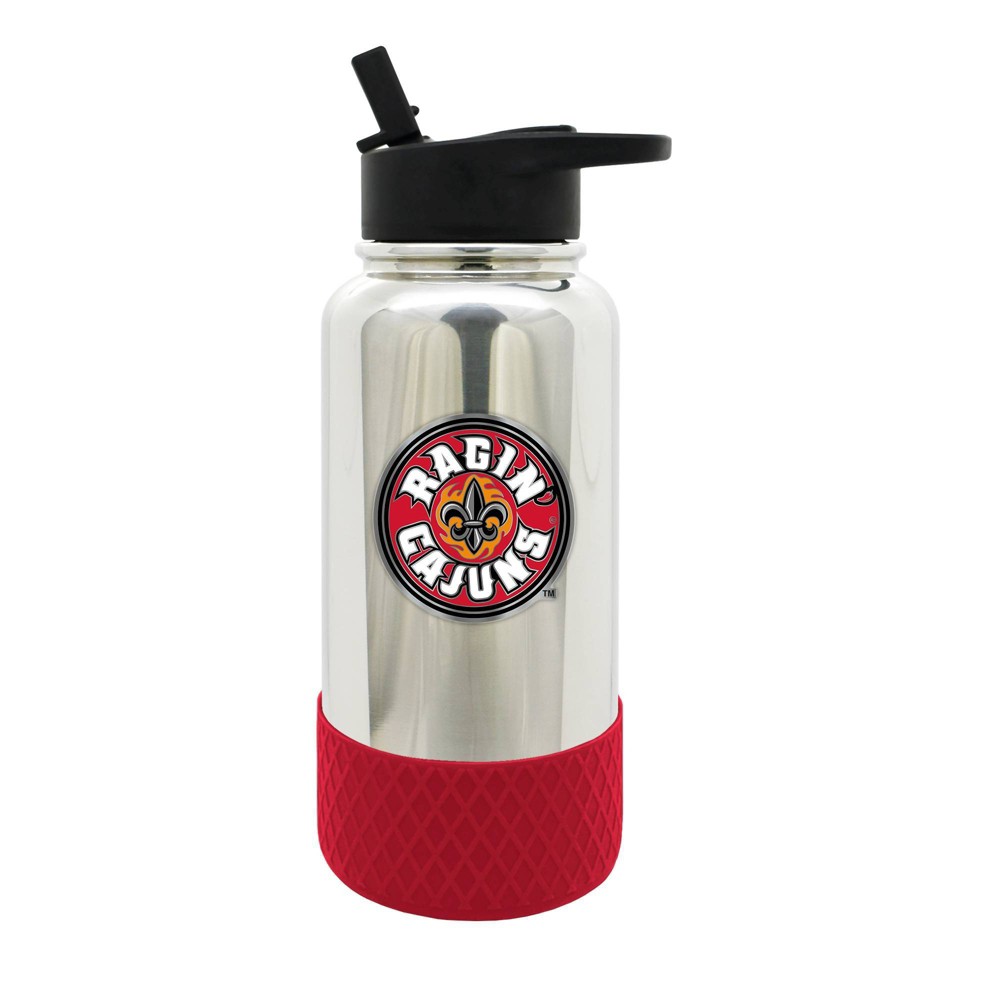 Photos - Glass NCAA Louisiana Ragin' Cajuns 32oz Chrome Thirst Water Bottle: Stainless Steel Portable Drinkware