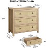 29" Boho 3-Drawer Dresser with Rattan Accents - Freestanding Natural Wood Storage for Bedroom or Living Room - 2 of 4