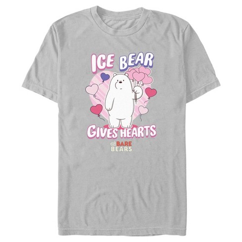 Men's We Bare Bears Valentine's Day Ice Bear Gives Hearts T-Shirt - image 1 of 4