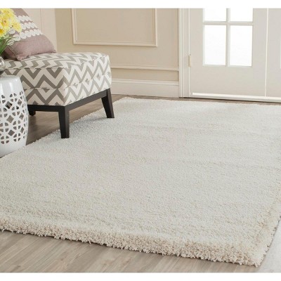Ivory 4' x 6' Rectangular Synthetic Shag Rug