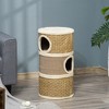 LOVMOR 28 Inch Cat Condo, 3 Story Cat Hideaway with Sisal Scratching Pad, Barrel Shaped Small Cat Tree for Indoor Cats - 2 of 4