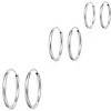 Amy and Annette 14K Gold over Sterling Silver Hoop Earrings Set of 3 Sizes - 2 of 4
