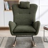 35.5 in. Soft Teddy Fabric Rocking Chair with Pocket for Living Room Bedroom - 2 of 4