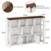 11 Cube Storage Organizer Bookshelf, Display Open Cube Shelf Bookcase, Rustic White - 2 of 4