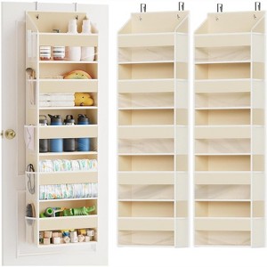SpaceAid Over the Door Organizer – 5 Pocket Hanging Storage with Mesh Sides and Clear Windows-2 Pack - 1 of 4