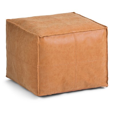 Wendal Square Pouf Distressed Brown 