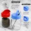 Tribello Glass Spice Shaker Jar For Salt And Pepper Seasoning Shaker, With Dual Flap Lid Perforated And Pouring Top - 6 Oz - Set of 2- Red - 3 of 4