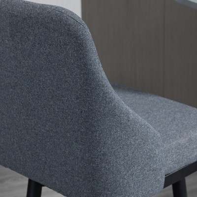 Gray Upholstered Swivel Bar Stools with Steel Legs, Set of 2
