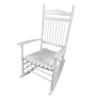 FONTOI Wooden Rocking Chair Porch, Wood Rocker Chairs with High Back, Widen Seat and Armrests for Home Garden, White, 20.67"*44.88"*33.94" - 3 of 4