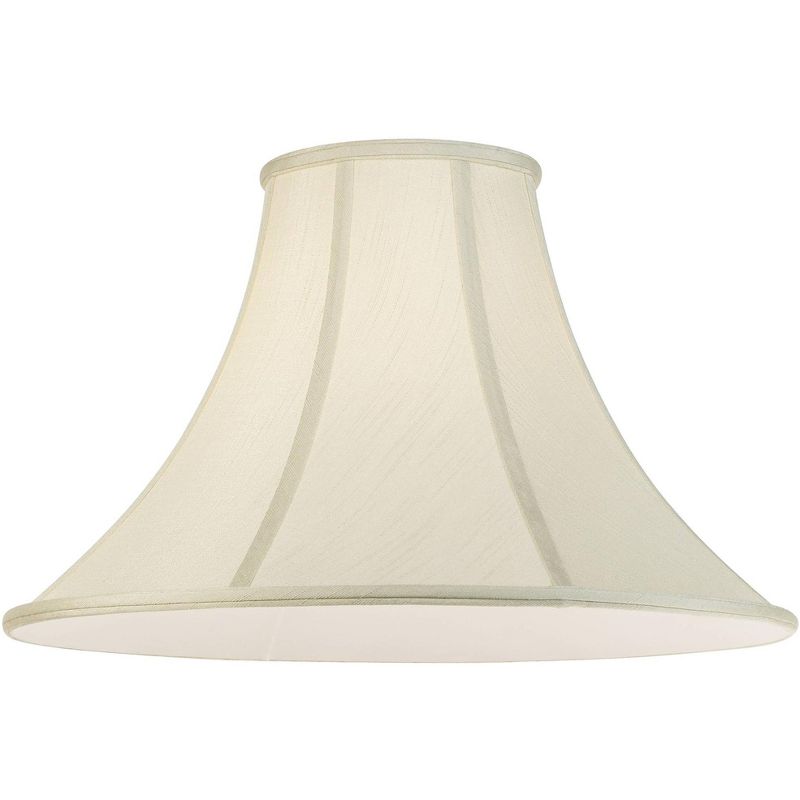 Imperial Shade Set of 2 Bell Lamp Shades Cream Large 7" Top x 20" Bottom x 12.25" High Spider Replacement Harp and Finial Fitting, 3 of 7