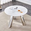 NicBex Modern 42 Inch Round Coffee Table with Silver/Gold Stainless Steel Legs for Living Room,Bedroom - 2 of 4