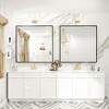 Apmir H Rectangular High-Strength Tempered Glass and Aluminum Alloy Framed French Cleat Mounted Wall Decor Bathroom Vanity Mirror in Matte Black - 4 of 4