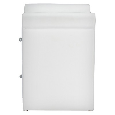 White Faux Leather 2-Drawer Modern Nightstand