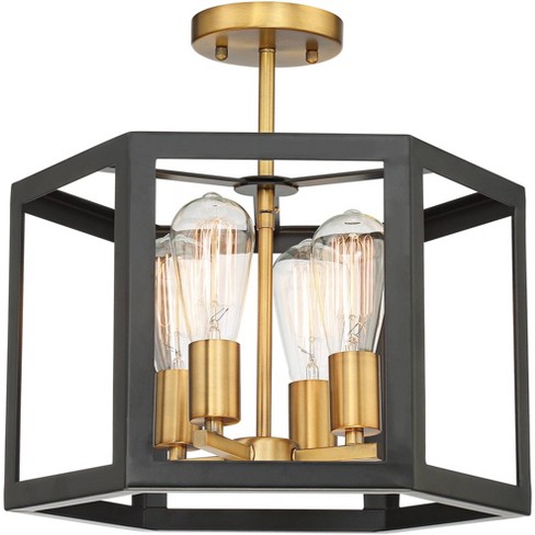 Geneva Collection Glass Semi Flush Mount Ceiling Globe Brass - Threshold™