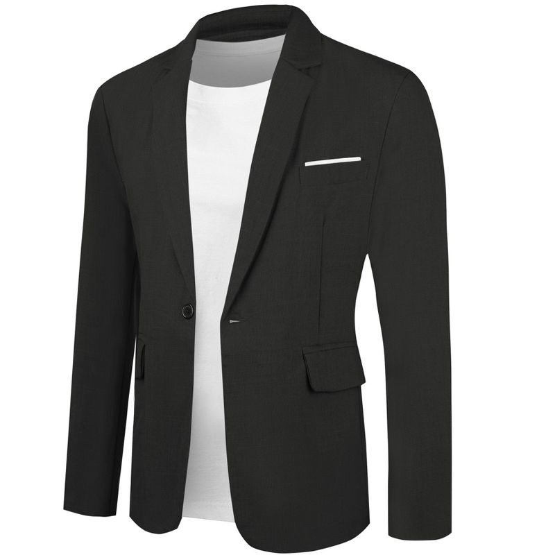 Lars Amadeus Men's Singled Breasted One Button Business Sports Coats, 1 of 6